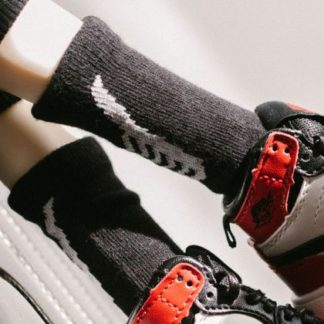 Patterned Black Socks