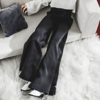 Black Adjustable Chiffon Loose Pants