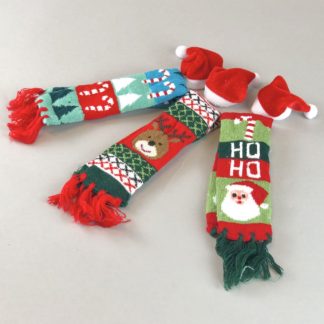Alpaca Christmas Scarf & Hat: Santa