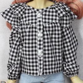 LA000352A Shirt with Black and White Plaid