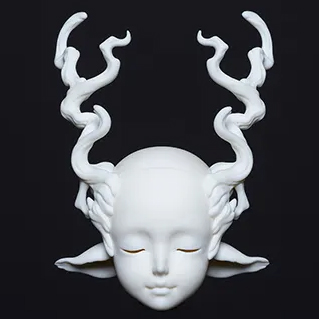 [IN STOCK] Dream Valley Fawna Head, Closed Eyes Version, White